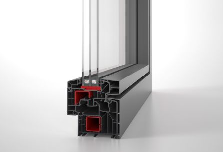 Ideal 8000 – exclusive design solution with aluminum sash cover plate facing the frame surface